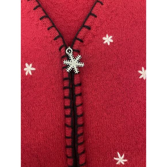 Vintage Tacky Ugly Coldwater Creek Snowman Christmas Teacher Vest 100% Wool L - Picture 3 of 6